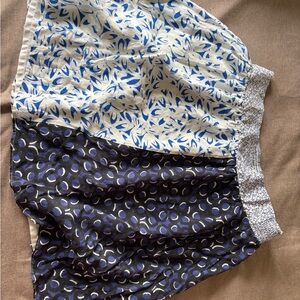 Maeve Blue and Cream Patterned Skater Skirt